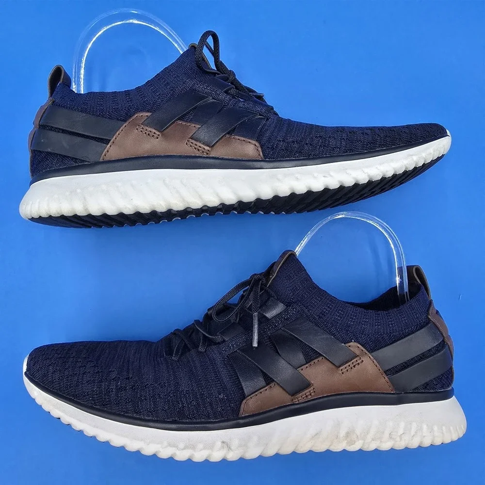 Mens Cole Haan Blue Woven Grand Motion Casual Comfort Shoes Sneakers Size 9M EUC